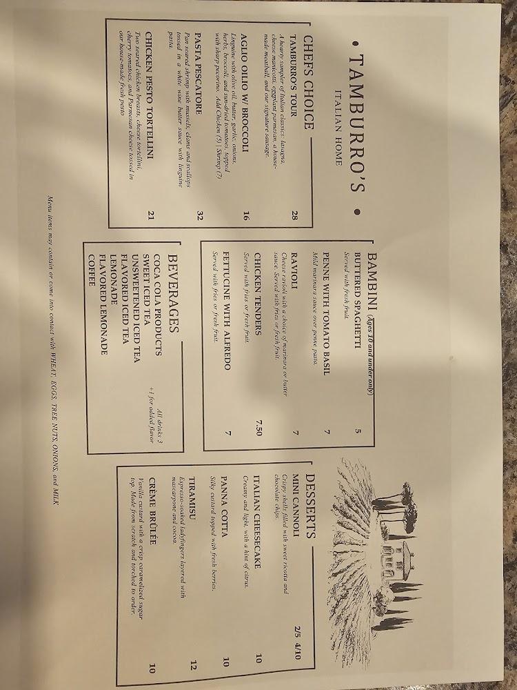 Tamburro's Italian Home Menu image 3